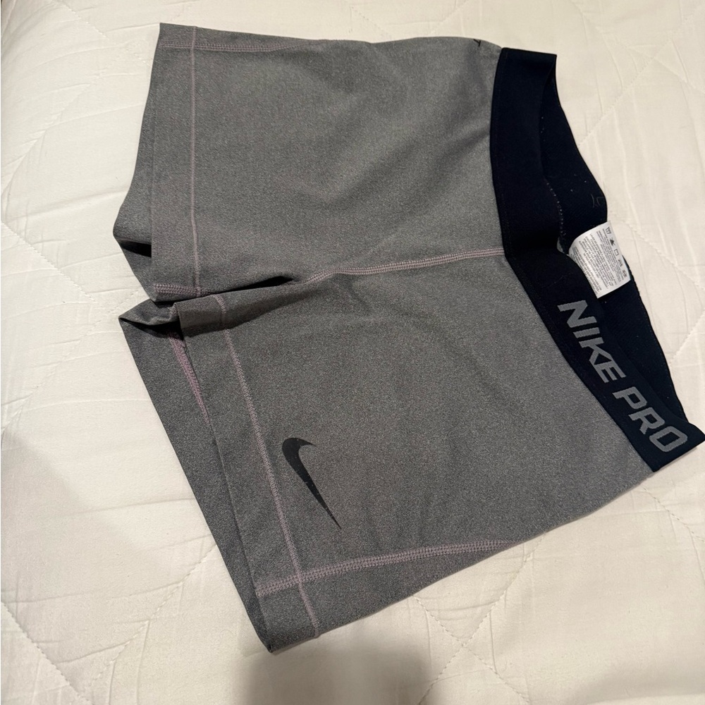 Nike Pro Gray Shorts with Black Accents